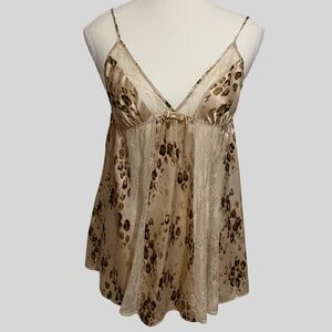 Victoria Secret Leopard Print Lace Dainty Feminine Babydoll Camisole Sz-S